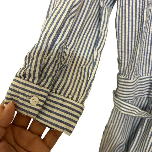 Zara romper Toucan Embroidered Seersucker striped small tropical beach summer - Picture 5 of 13